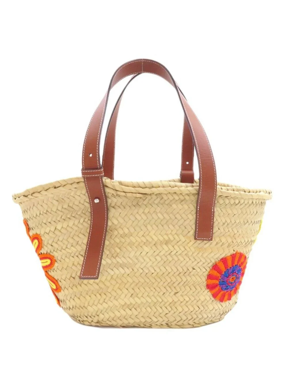 Loewe Flower Basket Tote Bag Calfskin Palm Leaf